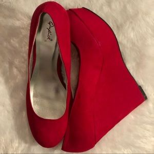 Qupid Suede Platform Wedges
